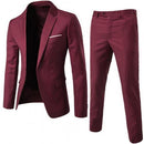 Blazer der Männer 2Pcs/Set plus Größen-Normallack-lange Hülsen-Revers-dünner Knopf-beiläufiger Pendlerbüro-Geschäfts-Anzug мужские