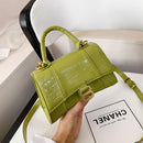 Designer Luxury Soft Top-Handle Tote Women Alligator Leather Hourglass Handbag Girl Brand B Metal Shoulder Messenger Bags Female