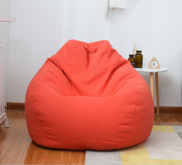 S/M/L Lazy Sofa Cover Stühle ohne Füller Leinenstoff Lounger Seat Pouf Puff Couch Tatami Living Room Furniture Cover