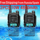 2021 new 2pcs 10W 4800mah BaoFeng UV-9R plus  two way radio VHF UHF portable cb radio Waterproof walkie talkie uv 9R plus