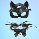 Máscara erótica de cuero Sexy para mujer, Cosplay Bdsm fetiche femenino, baile de máscaras de Halloween, máscaras con orejas de gato, Juguetes sexuales, accesorios