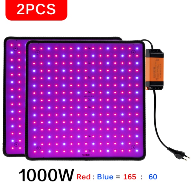 1000W LED Grow Light Panel Full Spectrum Phyto Lamp AC85-240V EU/US Plug For Indoor Grow Tent Plants Growth Light