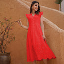 Marwin largo Simple Casual sólido ahueca hacia fuera el estilo de vacaciones de algodón puro de cintura alta de moda de media pantorrilla Vestidos de verano nuevos Vestidos