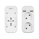 European style dual socket with dual USB 5V 2A output, plug adapter, free shipping
