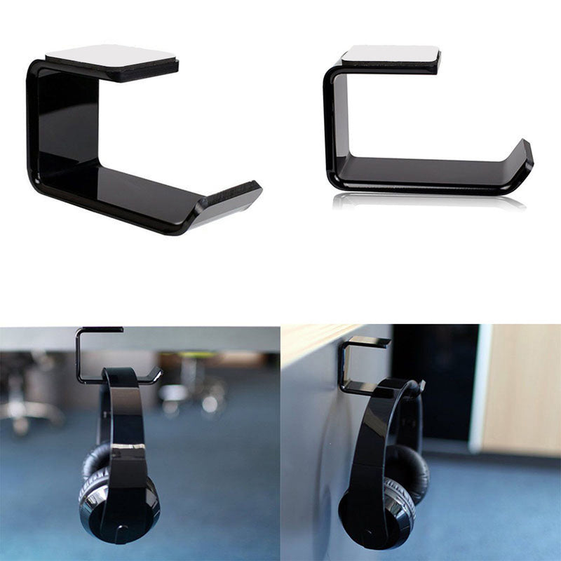 Headphone Bracket Hanger Under Desk Wall Mounted Headset Holder Hook Earphone Display Stand