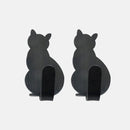 2pcs Self Adhesive Hooks Cat Pattern Storage Holder for Bathroom Kitchen Hanger Stick on Wall Hanging Door Clothes Towel Racks