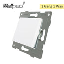 EU Glass and Function Key free Combination DIY White Button Reset Curtain USB EU French Switch Socket Round Back Wallpad L6