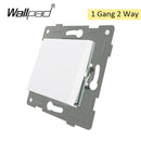 EU Glass and Function Key free Combination DIY White Button Reset Curtain USB EU French Switch Socket Round Back Wallpad L6