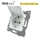 EU Glass and Function Key free Combination DIY White Button Reset Curtain USB EU French Switch Socket Round Back Wallpad L6