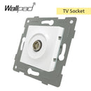 EU Glass and Function Key free Combination DIY White Button Reset Curtain USB EU French Switch Socket Round Back Wallpad L6