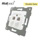 EU Glass and Function Key free Combination DIY White Button Reset Curtain USB EU French Switch Socket Round Back Wallpad L6