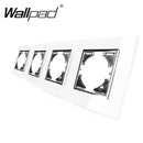 EU Glass and Function Key free Combination DIY White Button Reset Curtain USB EU French Switch Socket Round Back Wallpad L6