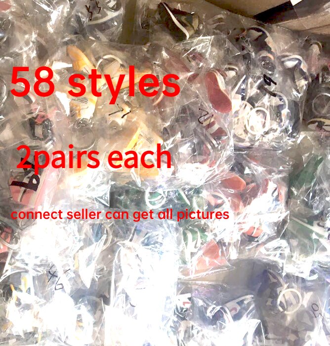 FREE FAST SHIPPING 232pcs/lot New Mixed Styles Sneaker Keychains 3D PVC Sneaker Keyrings Shoe Gifts 2pairs Each