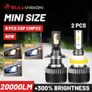 BULLVISION H11 H4 H7 Led 12V Hb3 Hb4 Faros Lámparas 20000Lm H1 H8 H9 9005 9006 Bombillas Led para coche Turbo Csp 6500K 4300K ​​8000K