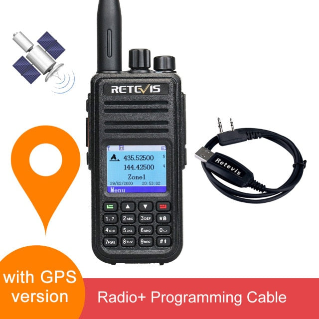 Retevis RT3S DMR Digital Walkie Talkie Amateurfunksender VHF UHF Dualband VFO GPS APRS Dual Time Slot Promiscuous 5W