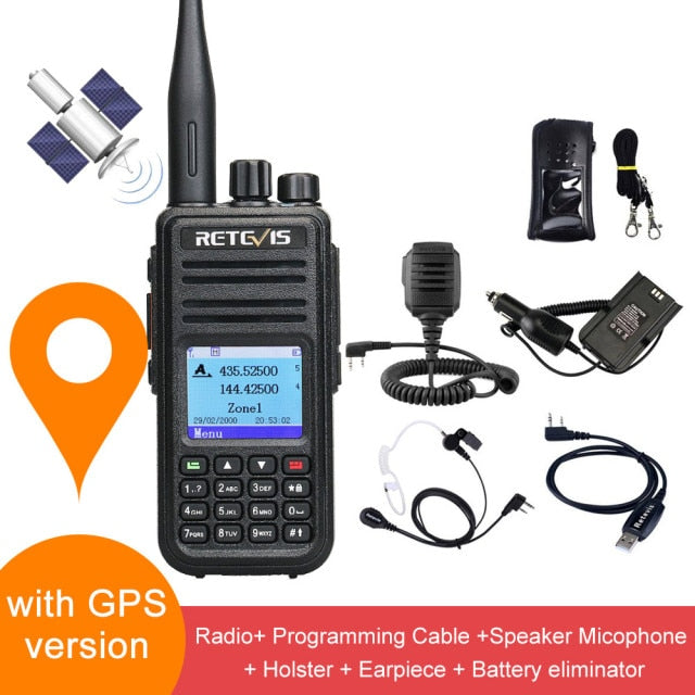 Retevis RT3S DMR Digital Walkie Talkie Amateurfunksender VHF UHF Dualband VFO GPS APRS Dual Time Slot Promiscuous 5W