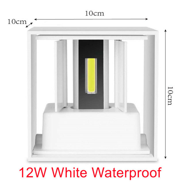6W 12W Wasserdichte AC85-265V Aufputz-LED-Wandleuchte Moderne nordische Leuchte Innenwandleuchten Wohnzimmer Veranda im Freien