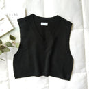 GOPLUS, chaleco de punto con cuello en V para mujer, novedad de 2021, suéter de primavera y otoño, chalecos cortos informales para mujer, jerséis de punto torcido sin mangas C9510