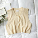 GOPLUS, chaleco de punto con cuello en V para mujer, novedad de 2021, suéter de primavera y otoño, chalecos cortos informales para mujer, jerséis de punto torcido sin mangas C9510