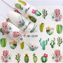 WUF 1 Sheets 2021 DIY Designer Water Transfer Tips Nail Art Pink Rose Flower Sticker Decals Women Beauty Wedding Nails