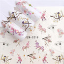 WUF 1 Sheets 2021 DIY Designer Water Transfer Tips Nail Art Pink Rose Flower Sticker Decals Women Beauty Wedding Nails