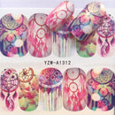 WUF 1 Sheets 2021 DIY Designer Water Transfer Tips Nail Art Pink Rose Flower Sticker Decals Women Beauty Wedding Nails