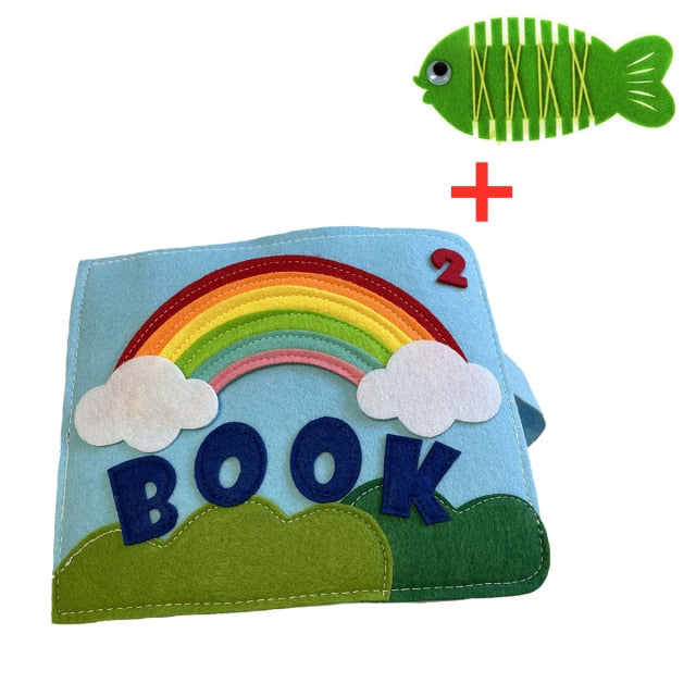 Lavable Montessori Baby Busy Board 3D Toddlers Story Cloth Book Aprendizaje temprano Educación Hábitos Conocimiento Desarrollo Juguetes