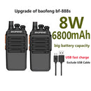 2021 baofeng upgrade 2PC bf-888s 8W usb Fast charger mini walkie-talkie headset UHF west Ham Radio station Radiostation CB radio