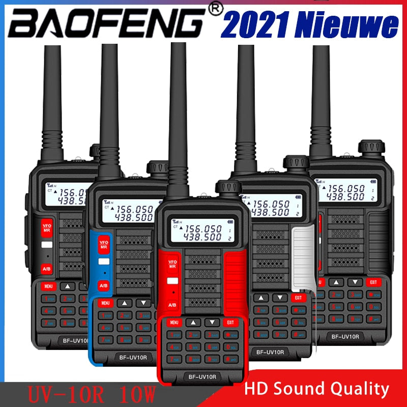 Baofeng UV-10R Walkie Talkie 5800mAh VHF UHF Banda dual Dos vías CB Ham Radio UV10R Transceptor de radio de carga USB portátil