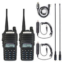 2 unids/lote BaoFeng real 8W UV-82 Radio bidireccional de alta potencia Radio portátil de doble banda VHF/UHF 10 km de largo alcance Walkie Talkie UV82
