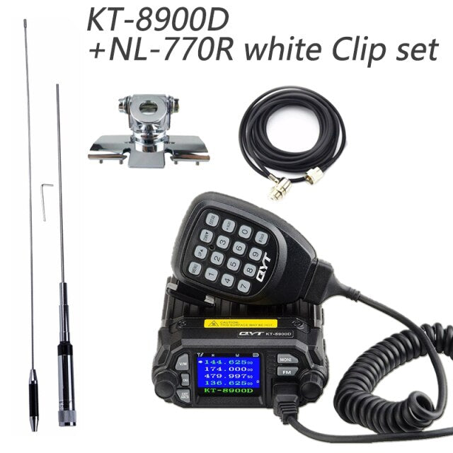 QYT KT-8900D Transceptor móvil Banda dual Cuádruple Standby VHF/UHF 136-174/400-480MHz Mini coche Radio Amateur (HAM)