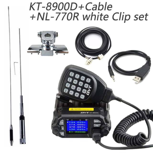 QYT KT-8900D Transceptor móvil Banda dual Cuádruple Standby VHF/UHF 136-174/400-480MHz Mini coche Radio Amateur (HAM)