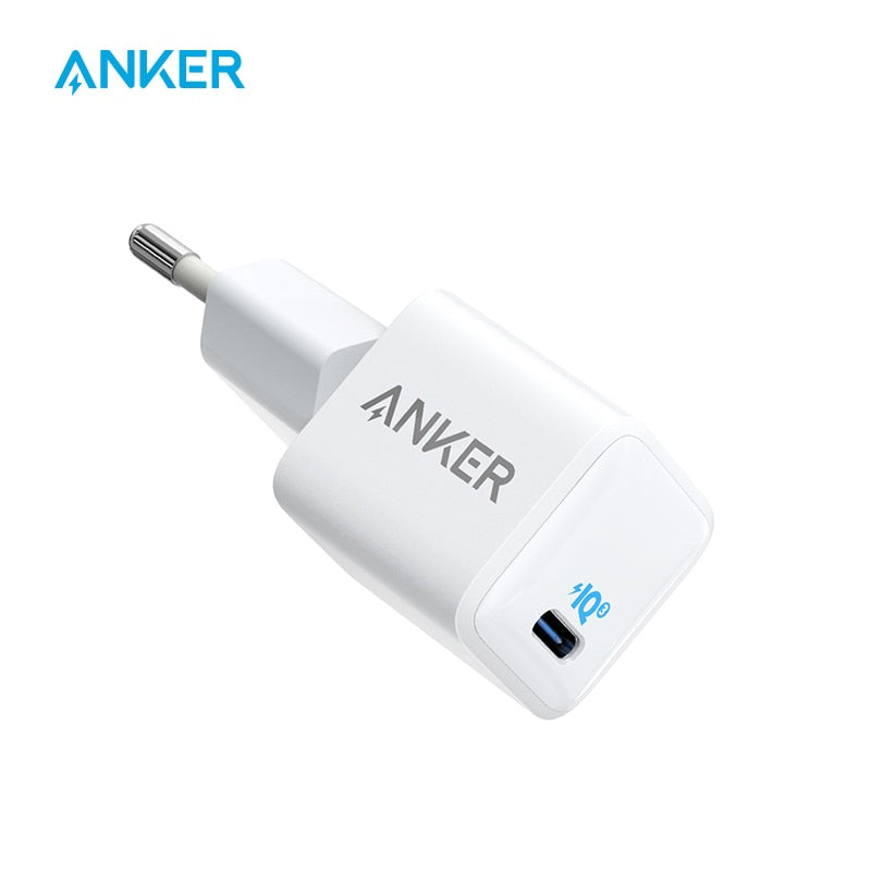 Cargador Anker Nano para iPhone, cargador rápido compacto duradero PIQ 3.0 de 20 W, cargador USB-C PowerPort III para la serie iPhone 12
