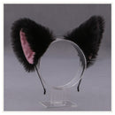 Gothic Lolita Maid Women Girl's Ruffles Lace Headband Plush Cat Ears Ribbon Bell Lolita Cosplay Hair Hoop
