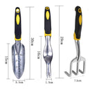 Manual Gardening Tool Set Hand Rake Shovel With Scale Transplant Dig Weeder Cultivator Trowel Non-Slip Ergonomic Handle Tools