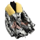 Luxury Wool and Cotton Coats Warm Winter Coat Women Real Lamb Fur Collar Female Jacket abrigo mujer 18030 WYQ1793