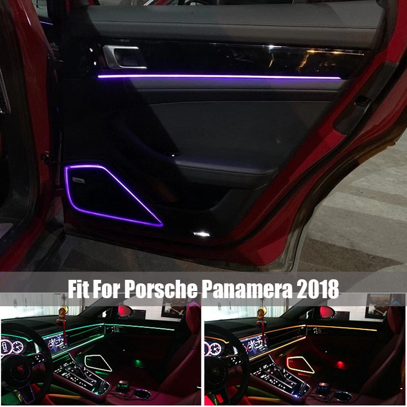 Para Porsche panamera sincronizar el coche original 7 colores luz ambiental panel de instrumentos control de pantalla Inter puerta