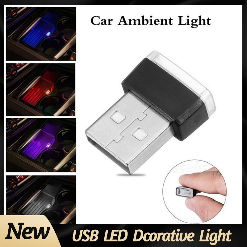 Autoinnenraum Umgebungslicht 7 Farben LED Neon Mini USB Atmosphärenlampe Autoinnenraum Dekoratives Atmosphärenlicht Autowaren
