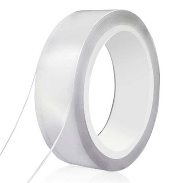 Cinta Nano Tracsless de 1M/2M/5M, cinta de doble cara, transparente, sin rastro, cinta adhesiva impermeable reutilizable, lavable, gekkotape para el hogar
