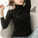 Newest Winter Women Turtleneck Basic Tops Long Sleeve Stretch T-shirt Slim Warm Jumper