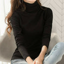 Newest Winter Women Turtleneck Basic Tops Long Sleeve Stretch T-shirt Slim Warm Jumper