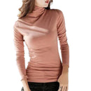 Newest Winter Women Turtleneck Basic Tops Long Sleeve Stretch T-shirt Slim Warm Jumper