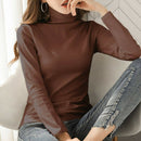 Newest Winter Women Turtleneck Basic Tops Long Sleeve Stretch T-shirt Slim Warm Jumper