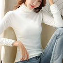 Newest Winter Women Turtleneck Basic Tops Long Sleeve Stretch T-shirt Slim Warm Jumper