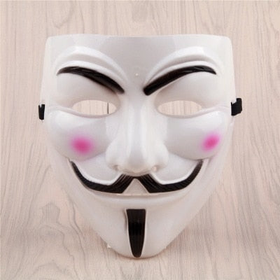 1pcs V for Vendetta Mask Halloween Masquerade Scary Party Supplies Cosplay Costume Accessory Props Anonymous Movie Guy Fawkes