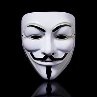 1 Uds V para máscara de Vendetta mascarada de Halloween suministros de fiesta de miedo accesorios de disfraz accesorios de película anónima Guy Fawkes
