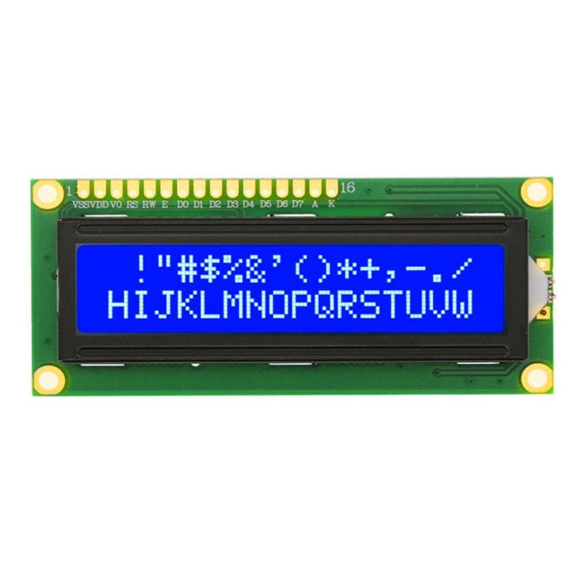 XABL 1602 1602A 16X2 Módulo LCD de caracteres LCM Color Azul Blanco Amarillo Pantalla Salida de fábrica Tamaño personalizado