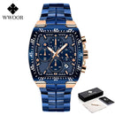 WWOOR 2021 New Men Watches Top Brand Luxury Gold Stainless Steel Quartz Watch Men Waterproof Sport Chronograph Relogio Masculino