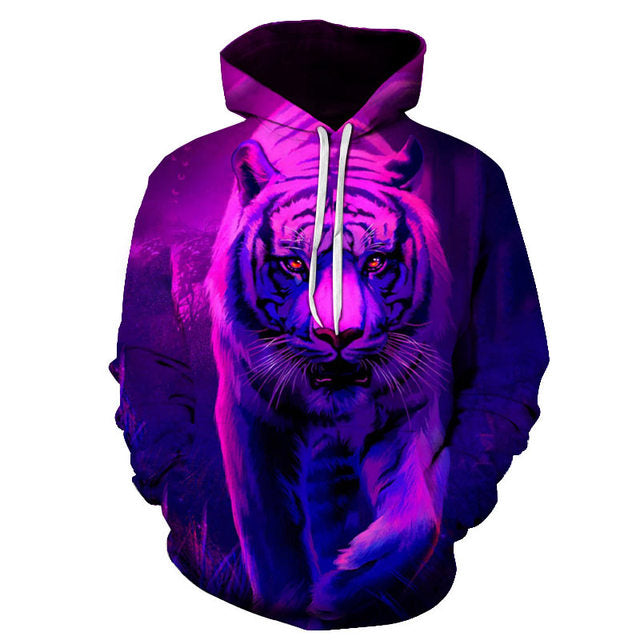 Brand Fashion Autumn lion Hoodies White Tiger Skin 3D All Over Printed Mens Sweatshirt Unisex Zip Pullover Casual Jacket