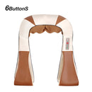 Masajeador de cuello y hombros Shiatsu eléctrico en forma de U, masajeador de espalda infrarrojo 4D, chal de masaje para amasar, coche, hogar, el mejor regalo para el cuidado de la salud